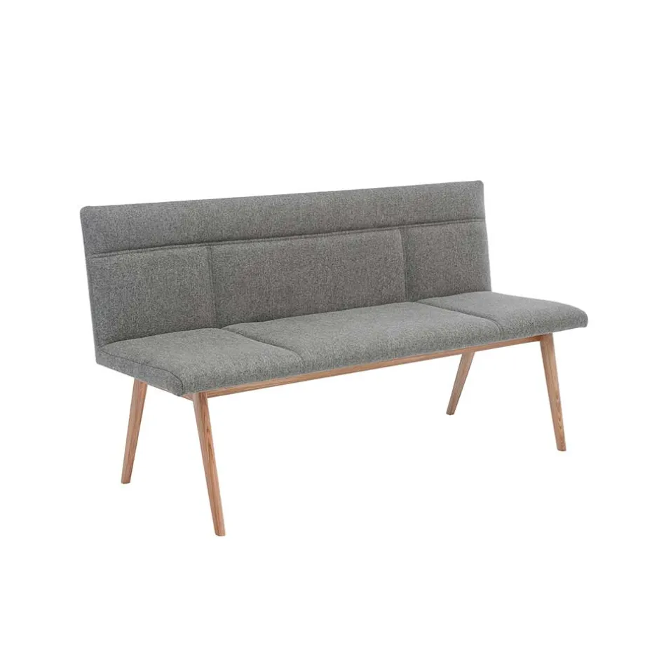 Wohnen Mid Century Esstisch Bank in Grau Webstoff - Tucina