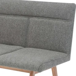 Wohnen Mid Century Esstisch Bank in Grau Webstoff - Tucina