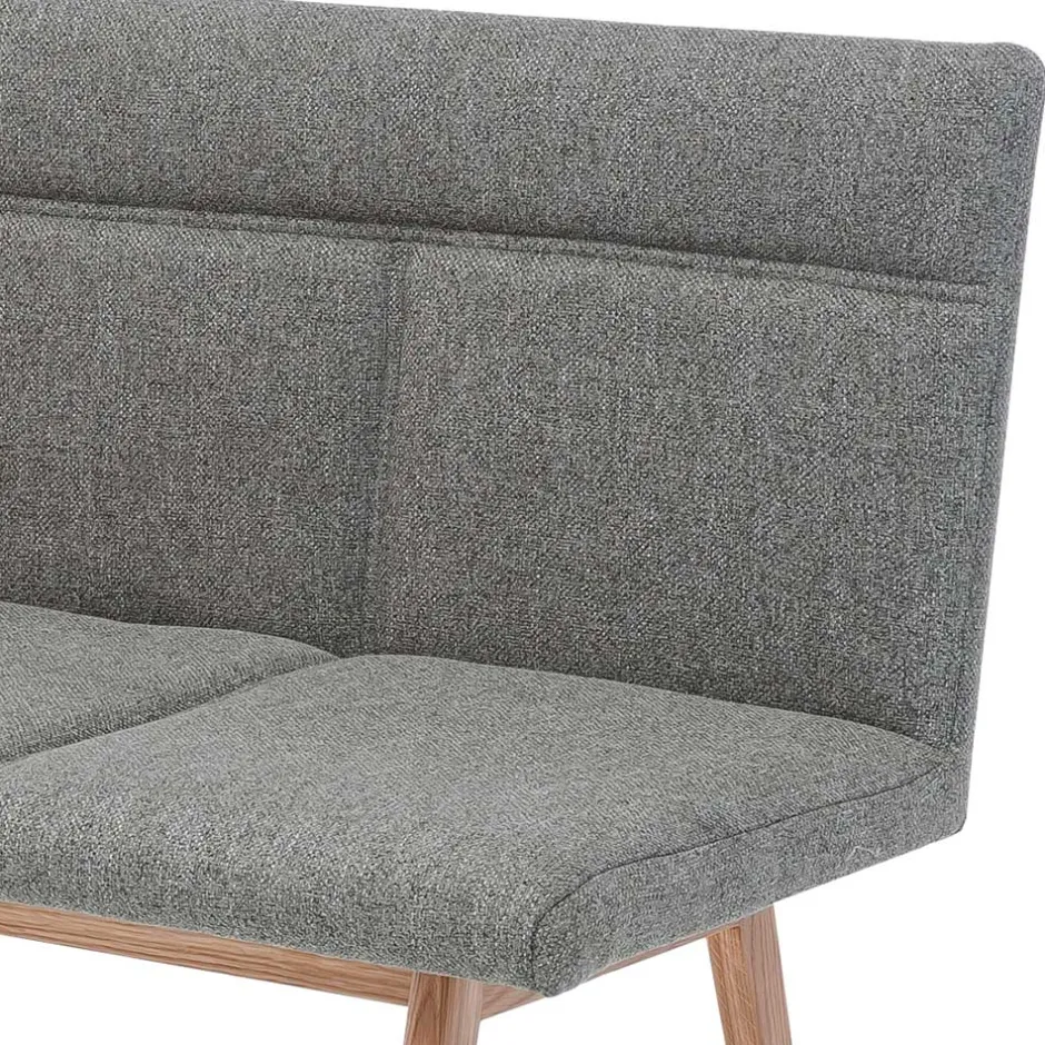 Wohnen Mid Century Esstisch Bank in Grau Webstoff - Tucina