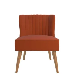 Mid Century Polstersessel in Ziegelrot und Natur - Elhan^Wohnen Discount