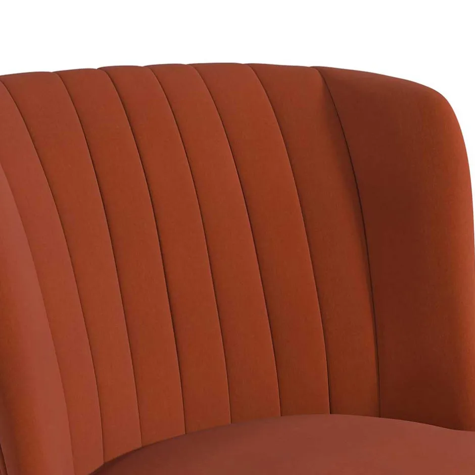 Mid Century Polstersessel in Ziegelrot und Natur - Elhan^Wohnen Discount