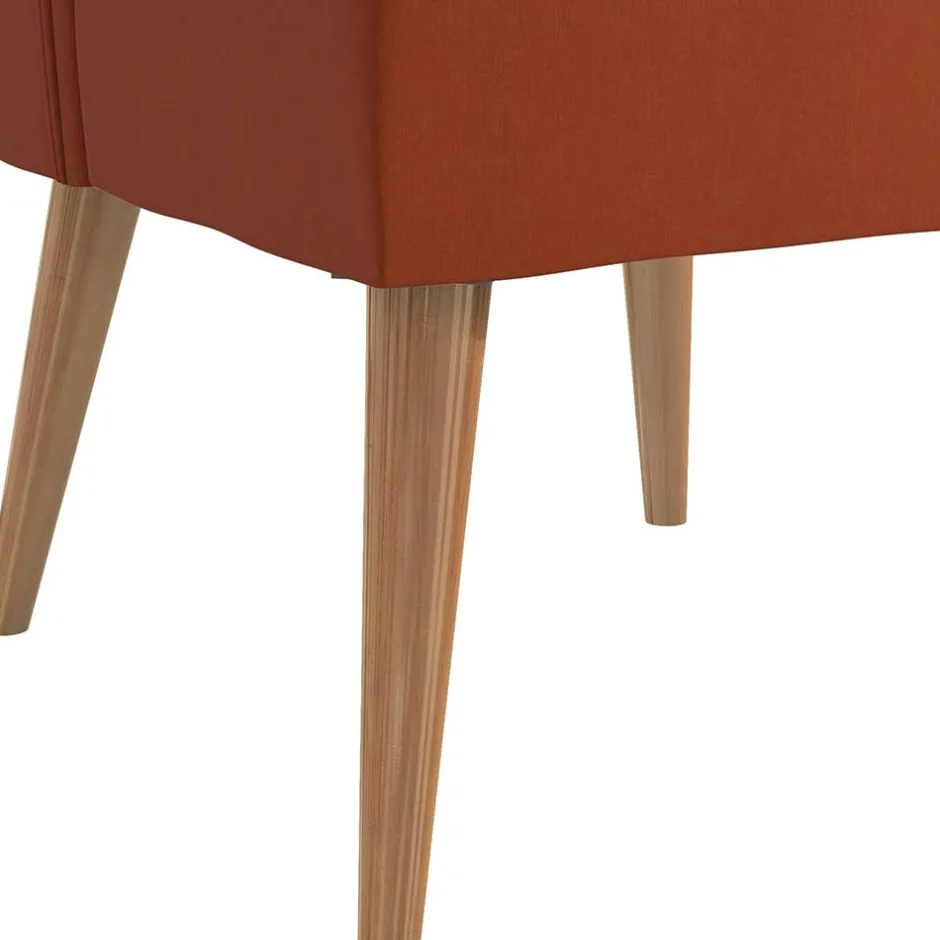 Mid Century Polstersessel in Ziegelrot und Natur - Elhan^Wohnen Discount