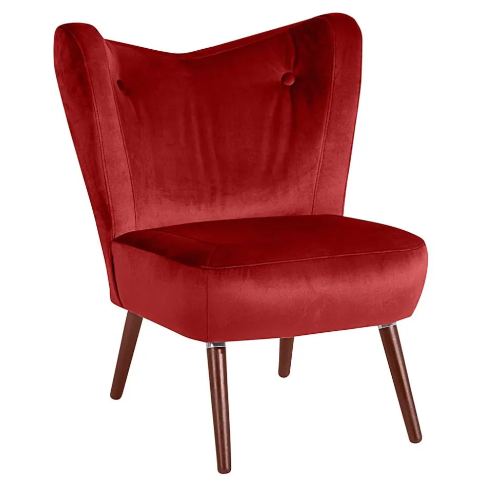 Mid Century Sessel in Ziegelrot Samtvelours - Klimaca^Wohnen Online