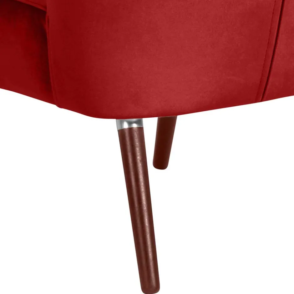 Mid Century Sessel in Ziegelrot Samtvelours - Klimaca^Wohnen Online