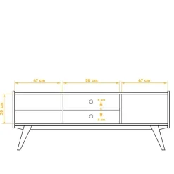 Mid Century TV Lowboard aus Wildeiche massiv - Hardus^Wohnen Discount