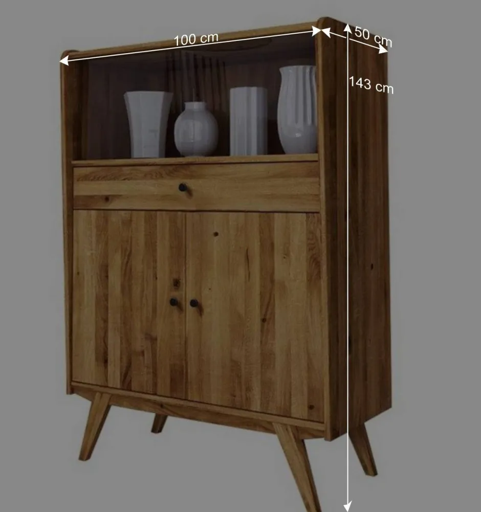 Wohnen Mid Century Wildeiche Schrank geölt - Hardus I