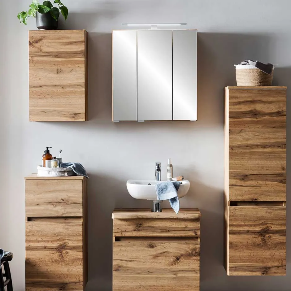 Midi Badschrank in Holzoptik Wildeiche - Drumias^Wohnen New