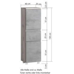 Midischrank fürs Bad in Grau matt & Wildeiche - Jambi^Wohnen Sale