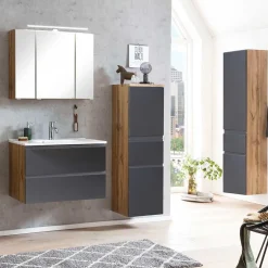 Midischrank fürs Bad in Grau matt & Wildeiche - Jambi^Wohnen Sale