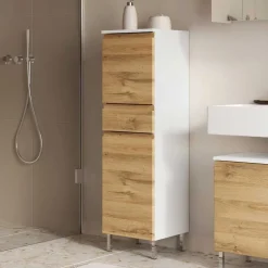 Midi-Schrank in Wildeiche & Weiß - Aspariavo^Wohnen Clearance