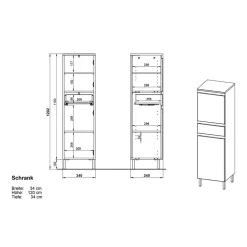 Midi-Schrank in Wildeiche & Weiß - Aspariavo^Wohnen Clearance