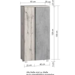 Mittelgroßer Badschrank - 65x135x35 cm - Mia^Wohnen Clearance