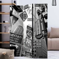 Wohnen Mobile Trennwand mit New York Schilder Motiv - Aurach