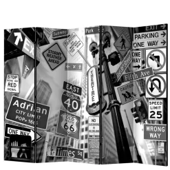 Wohnen Mobile Trennwand mit New York Schilder Motiv - Aurach