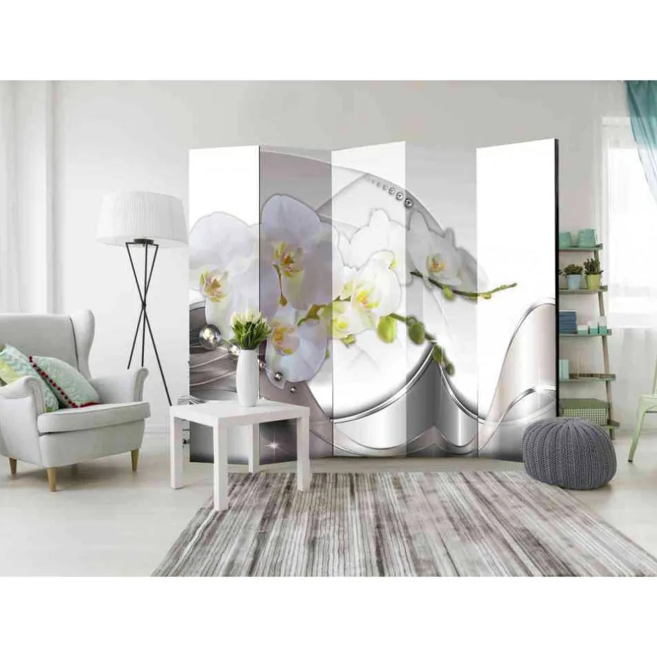 Wohnen Mobile Trennwand mit weißen Orchideen - Valentino