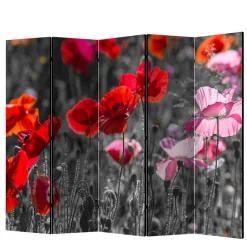 Wohnen Mobiler Foto Raumtrenner mit Mohn Blumen Motiv - Conwy