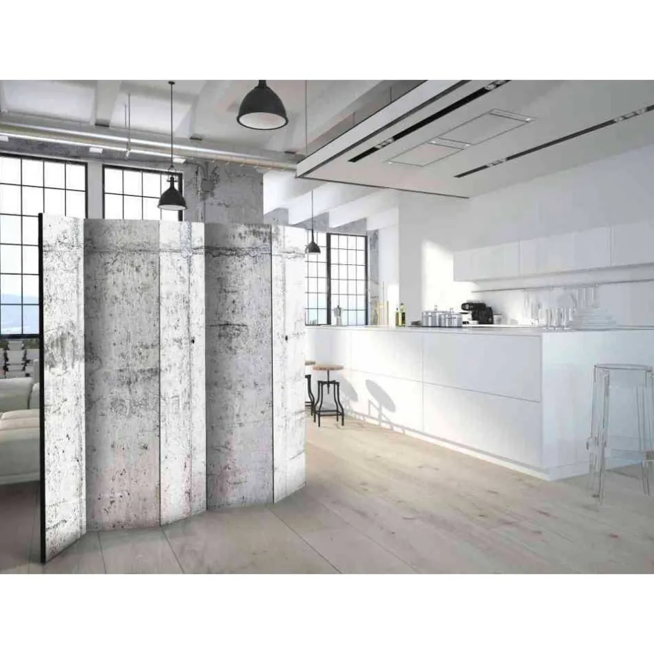Mobiler Raumtrenner im Betonwand Design - Duno^Wohnen New