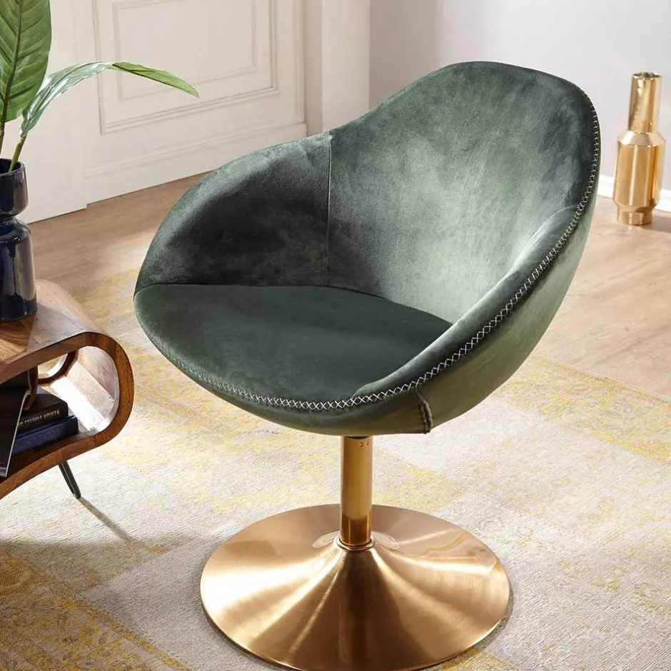 Wohnen Modern Art Deco Sessel in Dunkelgrün - Rigorosa