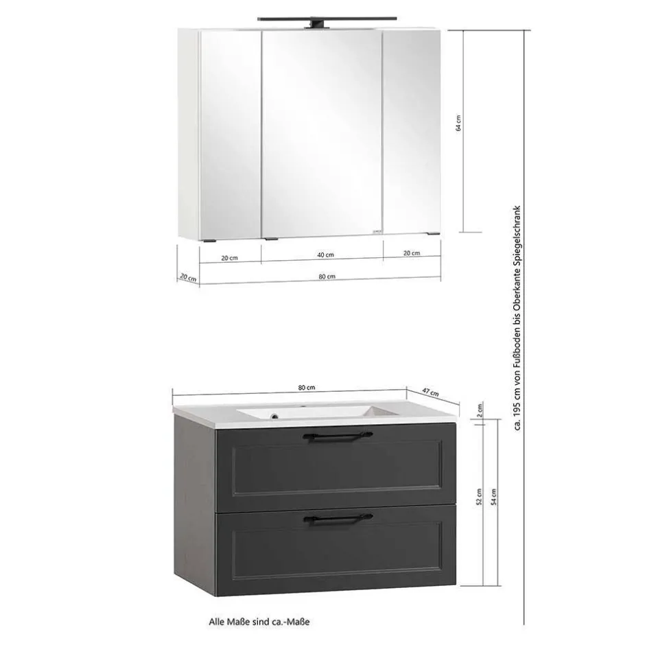 Modern Country Badeinrichtung Set - Novelya (dreiteilig)^Wohnen New