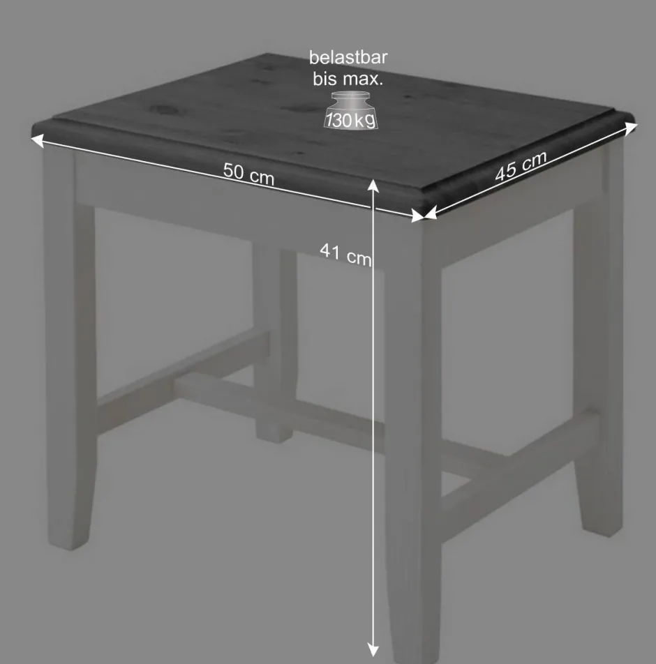 Modern Country Frisiertisch Set zweifarbig - Mirandesca (dreiteilig)^Wohnen Discount