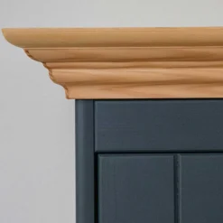 Wohnen Modern Country Highboard in Grau & Kiefer - Eromsia