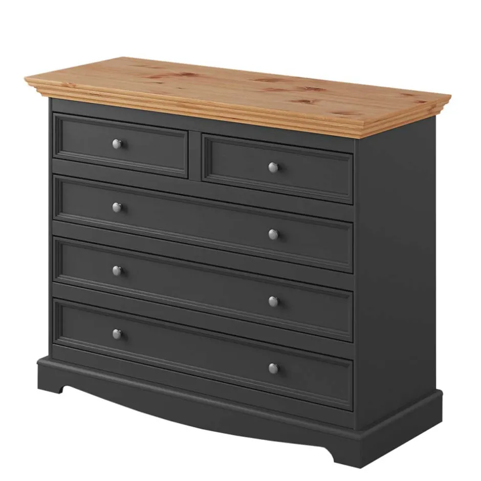 Wohnen Modern Country Kommode in Grau & Kiefer - Eromsia