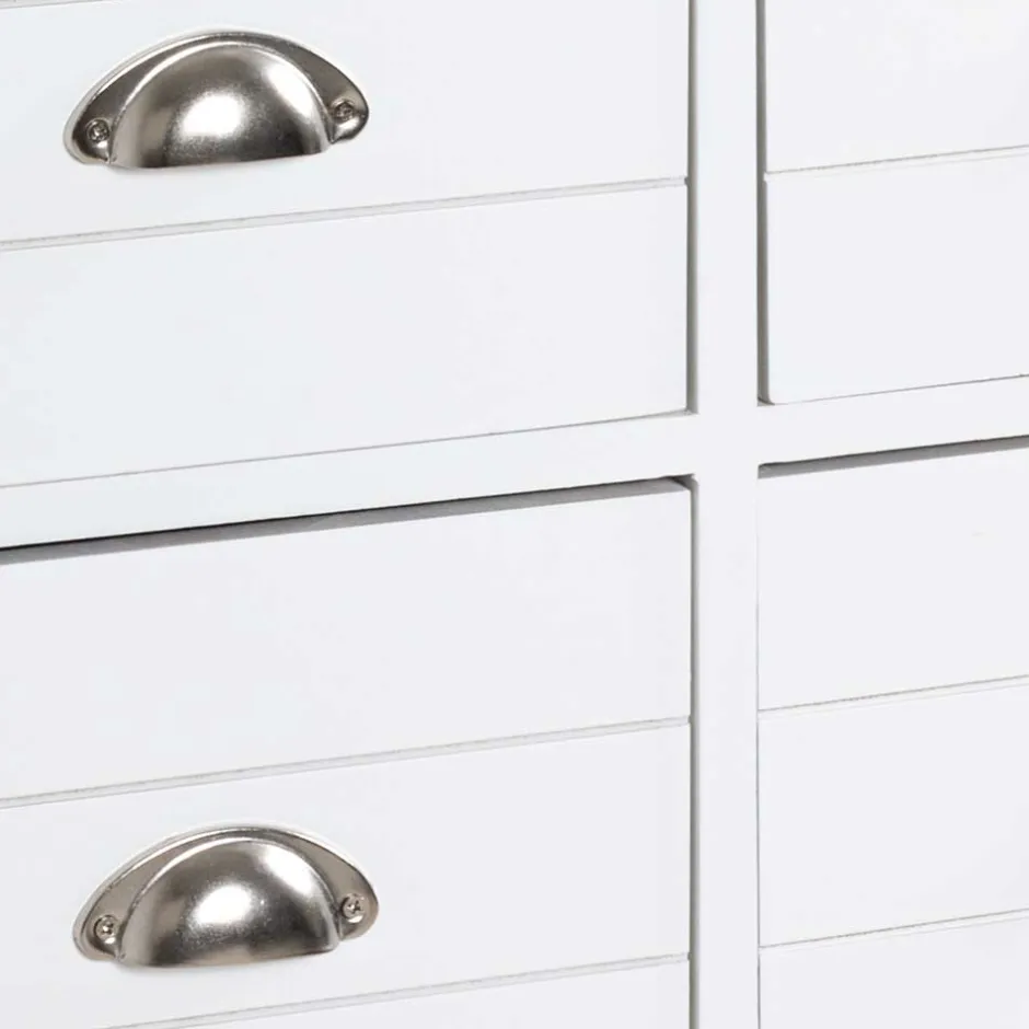 Wohnen Modern Country Kommode in Weiß - Fidono