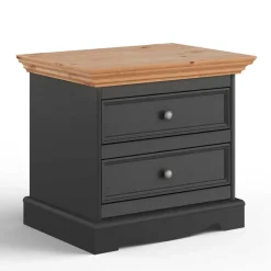 Wohnen Modern Country Nachtkommode in Grau & Kiefer - Eromsia