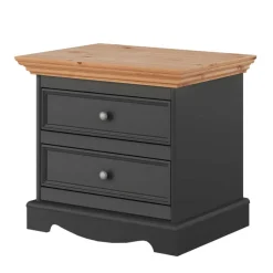 Wohnen Modern Country Nachtkommode in Grau & Kiefer - Eromsia