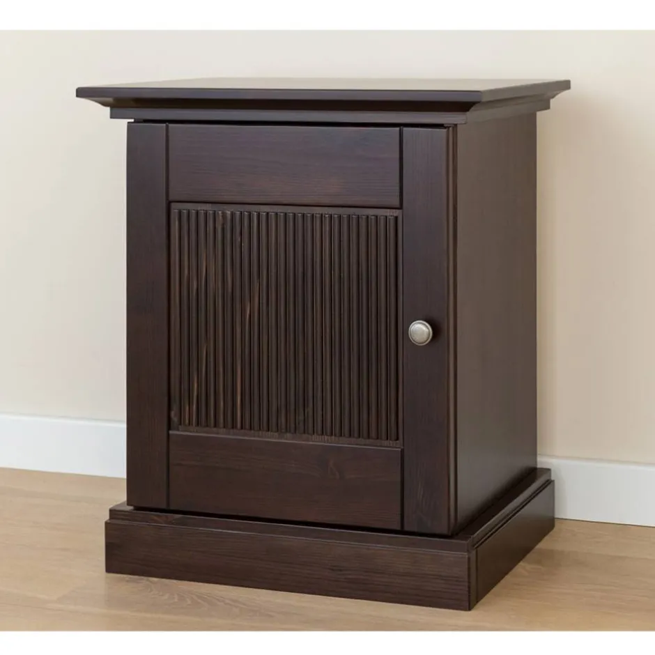 Modern Country Nachtschrank in Dunkelbraun - Nauizia^Wohnen New