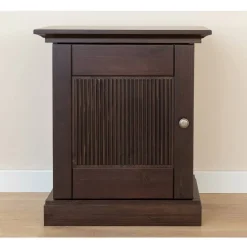 Modern Country Nachtschrank in Dunkelbraun - Nauizia^Wohnen New