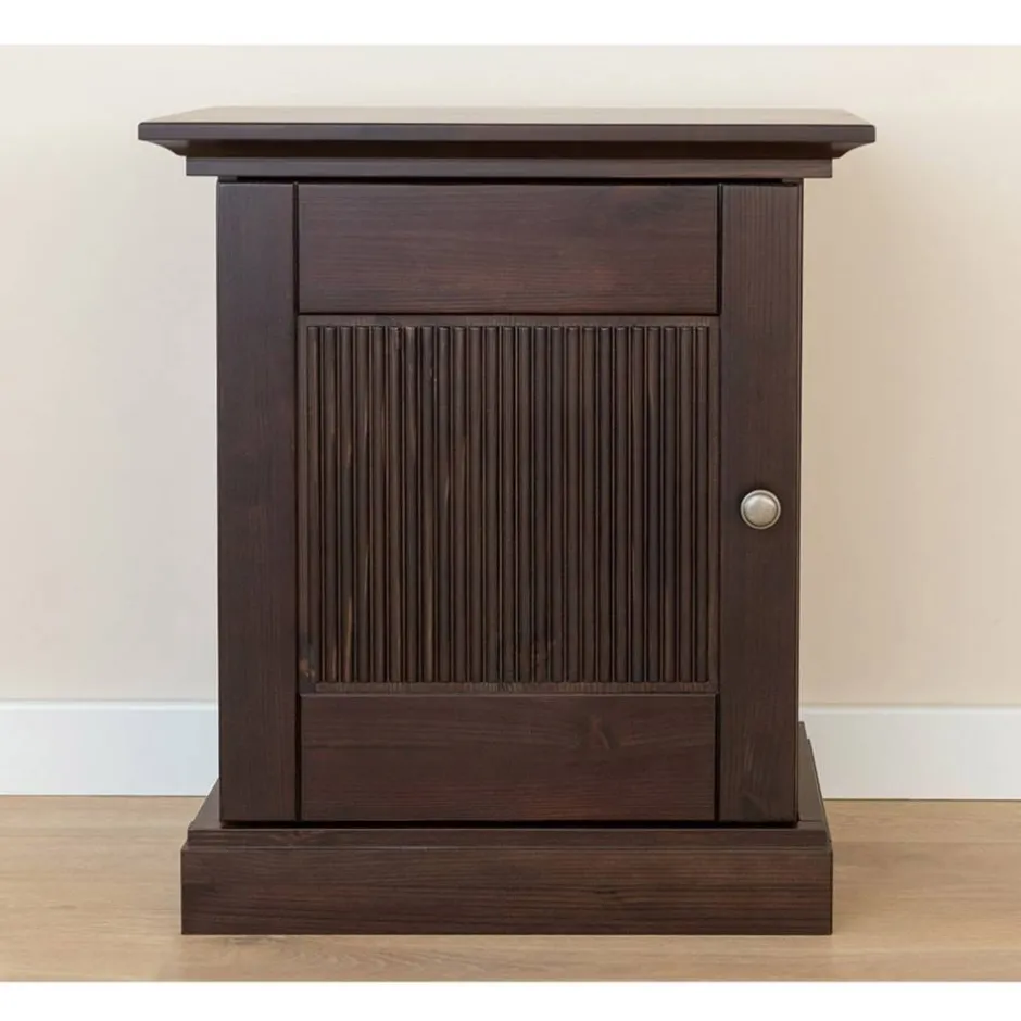 Modern Country Nachtschrank in Dunkelbraun - Nauizia^Wohnen New