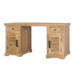 Wohnen Modern Country Schreibtisch mit Lamellentüren - Muray