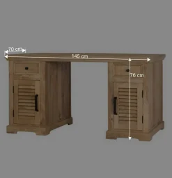 Wohnen Modern Country Schreibtisch mit Lamellentüren - Muray