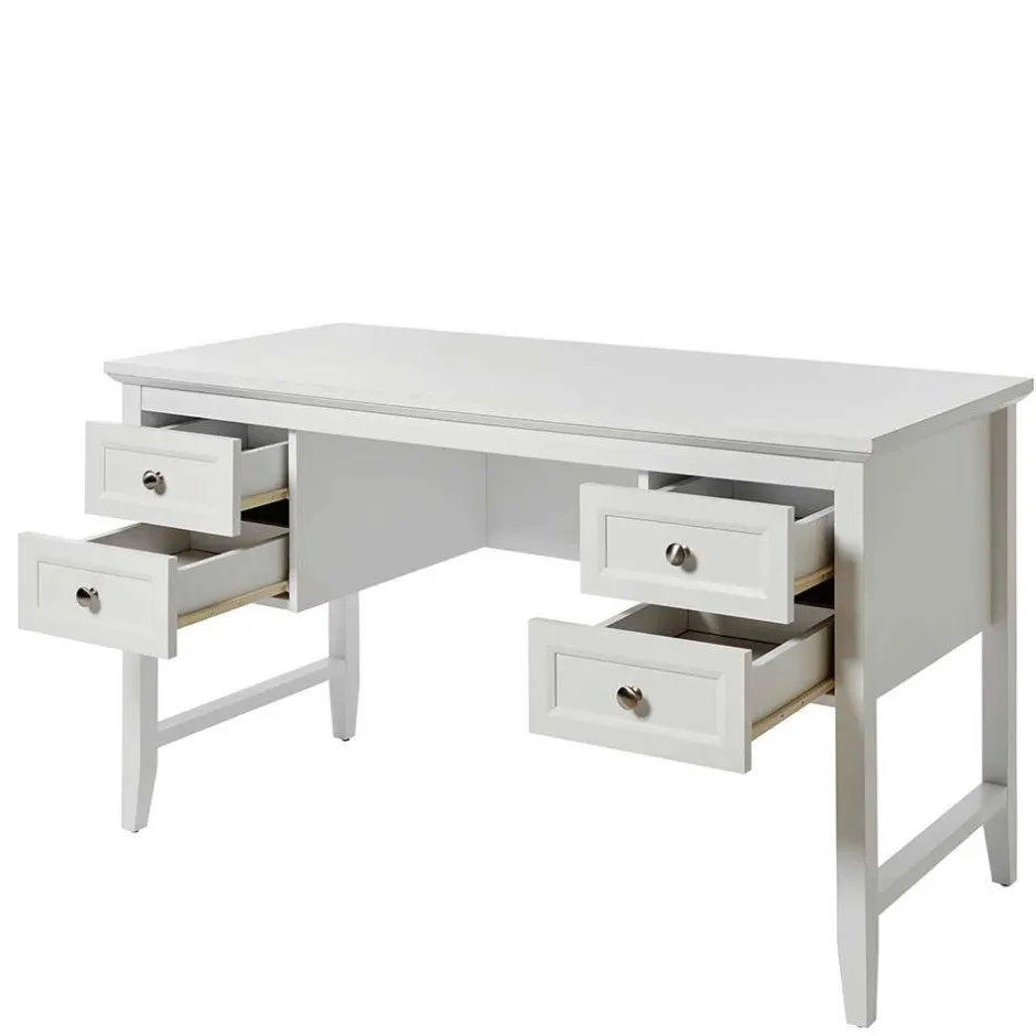 Wohnen Modern Country Schreibtisch in Weiß - Carter