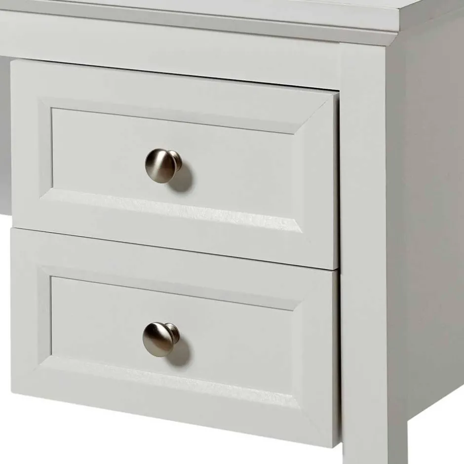 Wohnen Modern Country Schreibtisch in Weiß - Carter