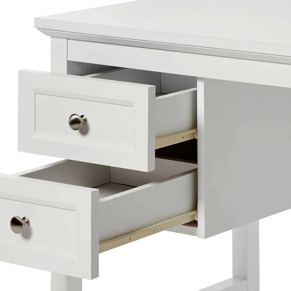 Wohnen Modern Country Schreibtisch in Weiß - Carter