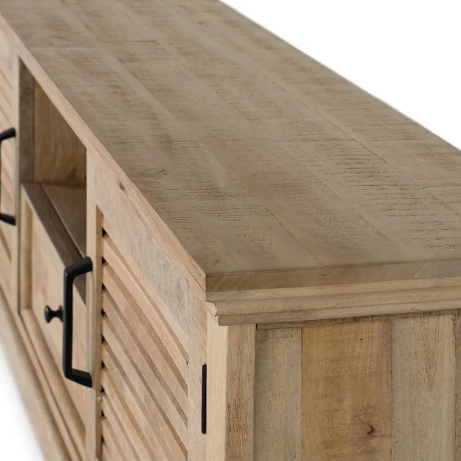 Modern Country TV Board mit Lamellentüren - Muray^Wohnen Discount