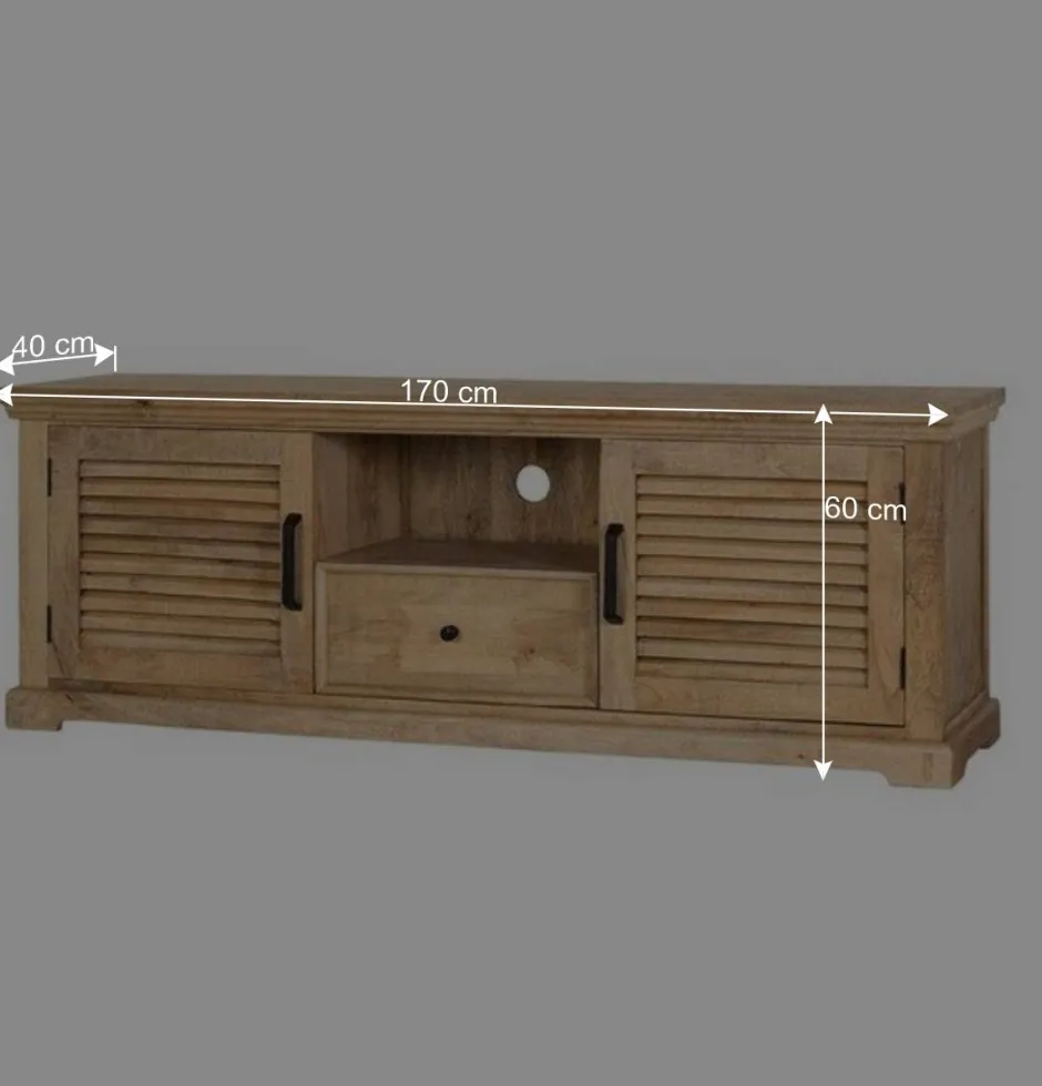 Modern Country TV Board mit Lamellentüren - Muray^Wohnen Discount