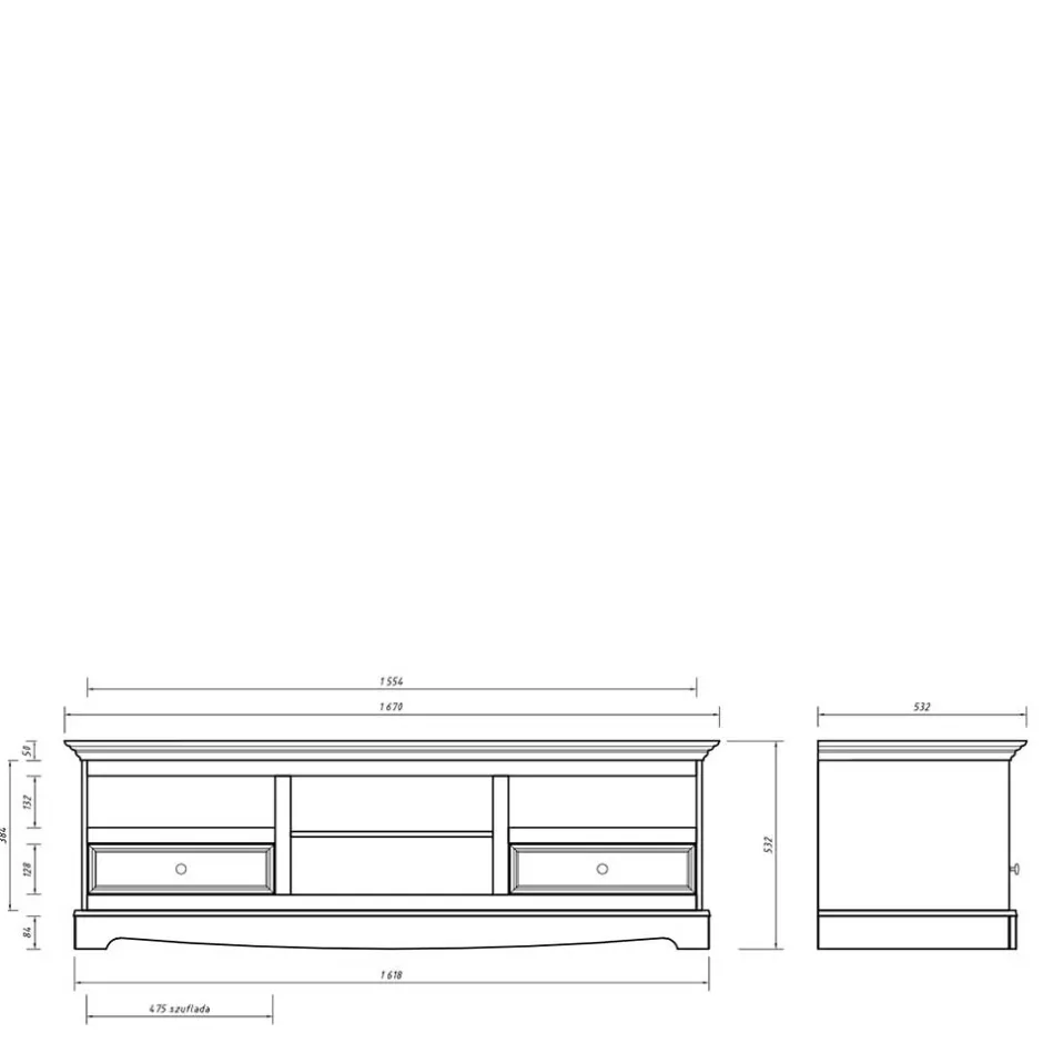 Wohnen Modern Country TV Board zweifarbig - Vitablo