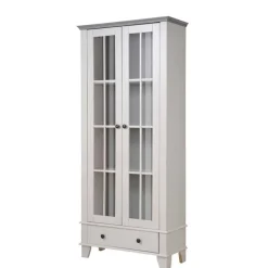 Modern Country Vitrine in Weiß mit Grau - Sumatra^Wohnen Best