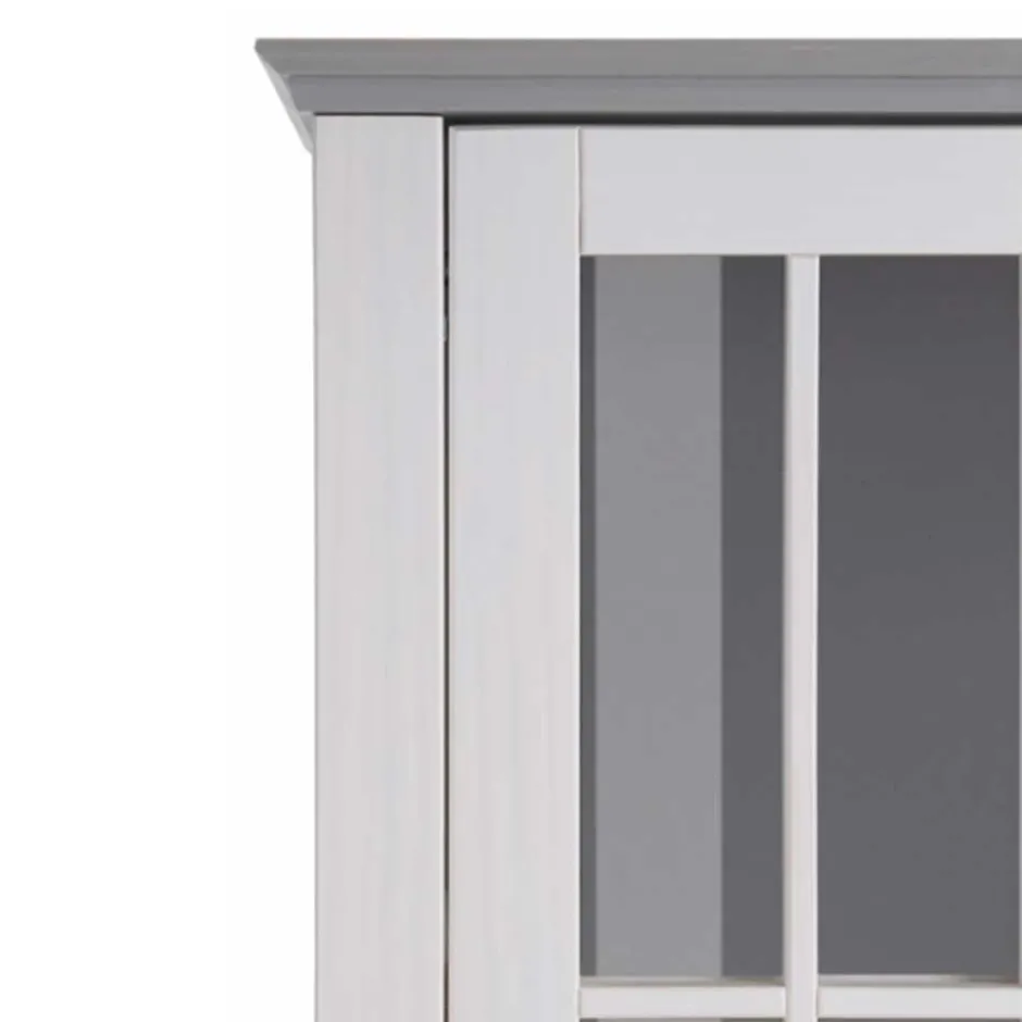 Modern Country Vitrine in Weiß mit Grau - Sumatra^Wohnen Best