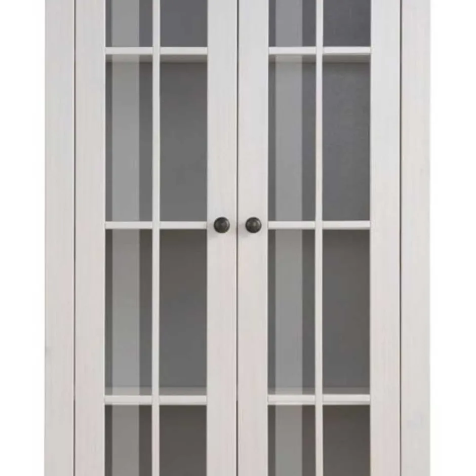 Modern Country Vitrine in Weiß mit Grau - Sumatra^Wohnen Best