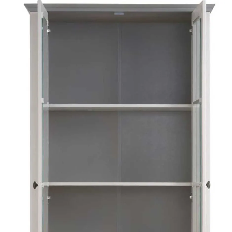 Modern Country Vitrine in Weiß mit Grau - Sumatra^Wohnen Best