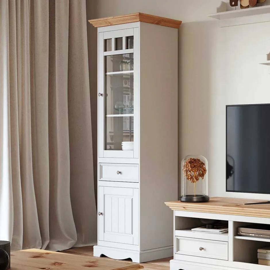 Wohnen Modern Country Vitrine zweifarbig - Vitablo