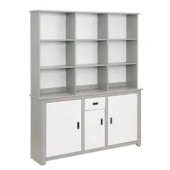 Moderne Anrichte mit Regal in Weiß & Grau - Lurgeno^Wohnen Discount