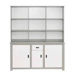 Moderne Anrichte mit Regal in Weiß & Grau - Lurgeno^Wohnen Discount