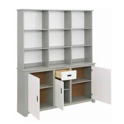 Moderne Anrichte mit Regal in Weiß & Grau - Lurgeno^Wohnen Discount