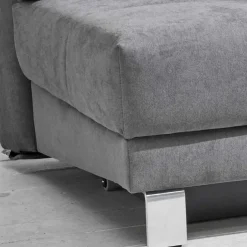 Wohnen Moderne Ausziehcouch in Grau Microvelours - Samura