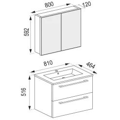 Moderne Badausstattung Hängemöbel - Gloriella (vierteilig)^Wohnen Sale